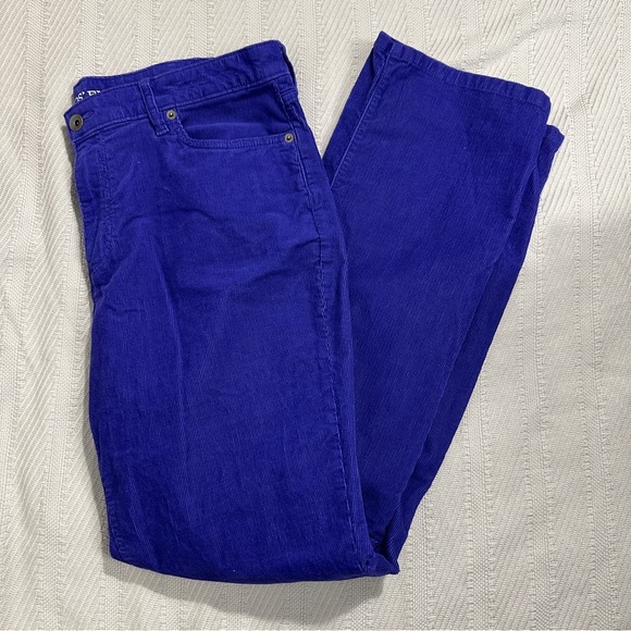 Lands End mid rise straight corduroy, purple, size 14, bold, vibrant - Picture 3 of 10